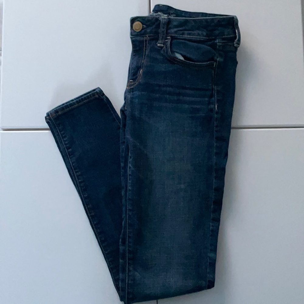 American Eagle long dark super stretch jeans